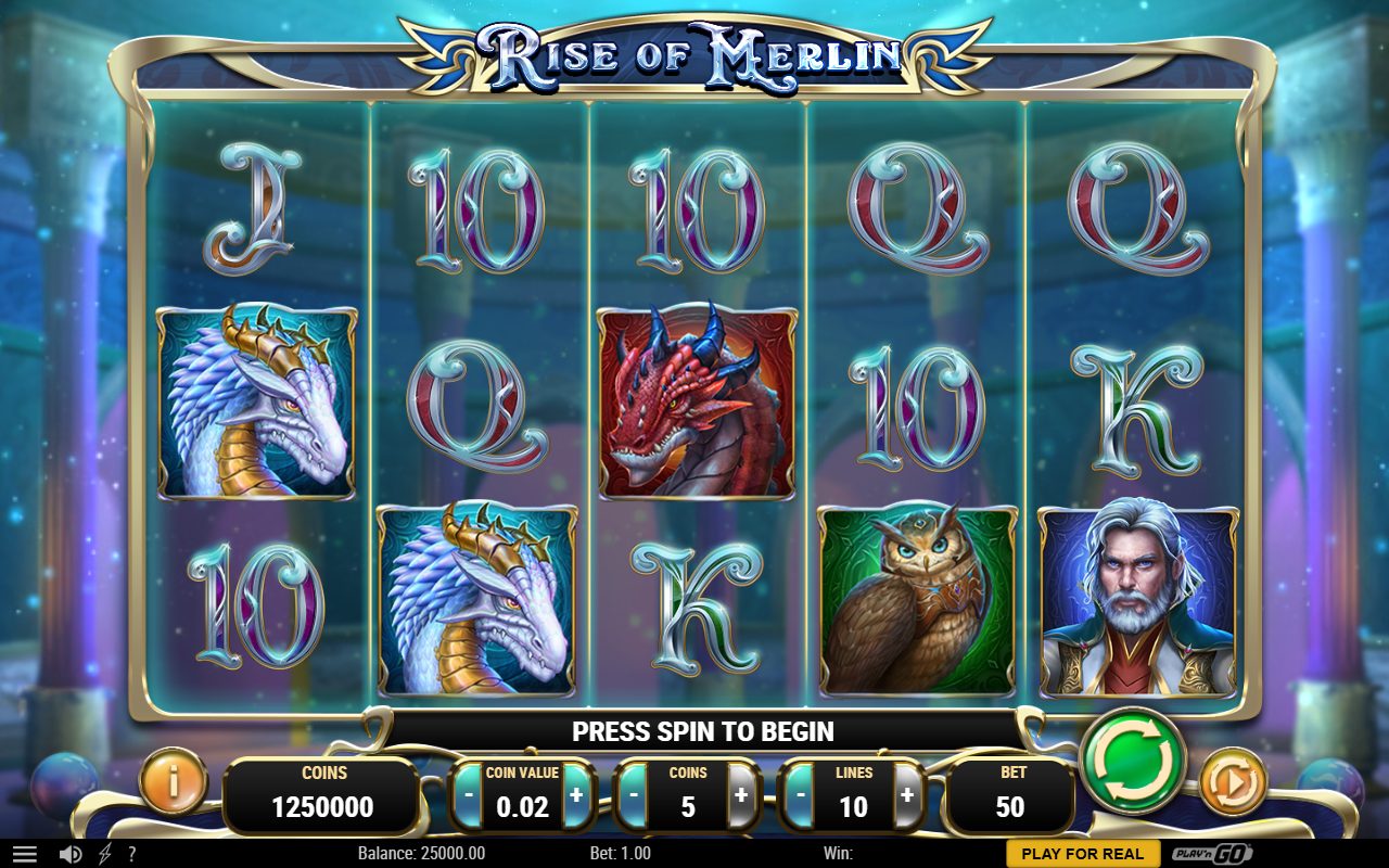Rise of Merlin base game reels