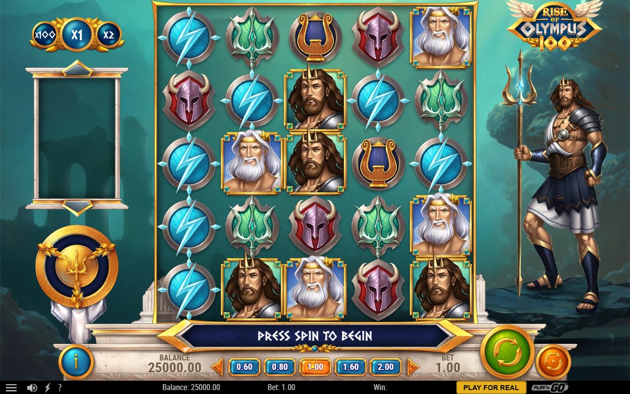 Rise of Olympus 100 base game reels