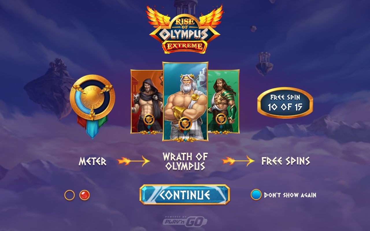 Rise of Olympus Extreme game lobby / feature intro