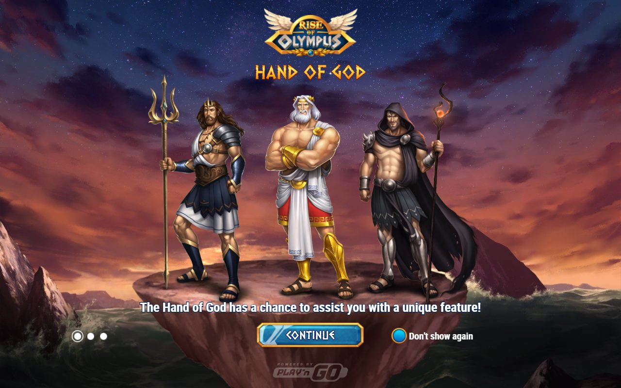 Rise of Olympus game lobby / feature intro
