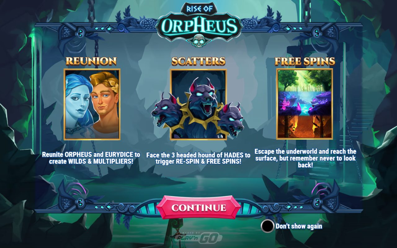 Rise of Orpheus game lobby / feature intro