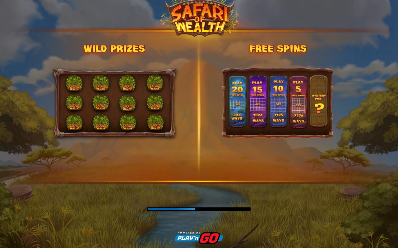 Safari of Wealth game lobby / feature intro