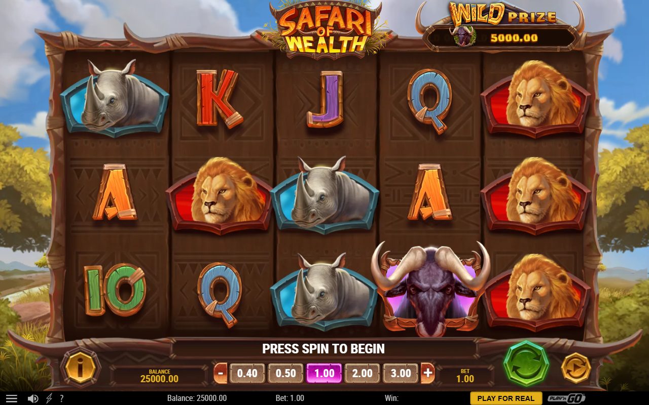 Safari of Wealth base game reels