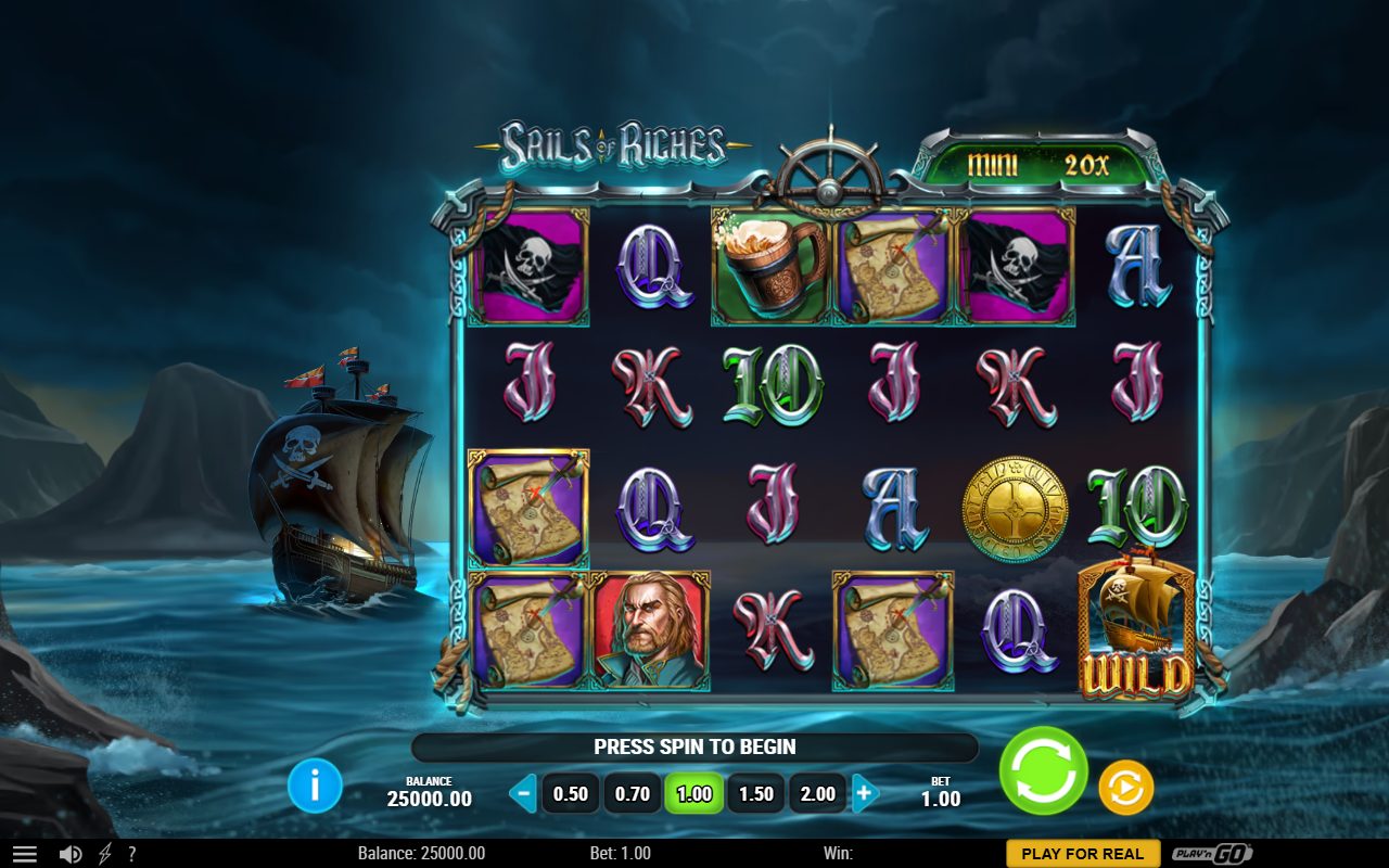 Sails of Riches base game reels