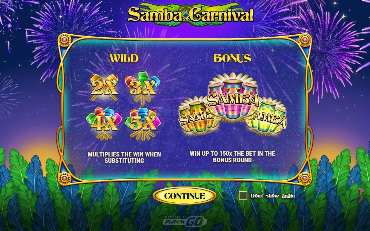 Samba Carnival game lobby / feature intro