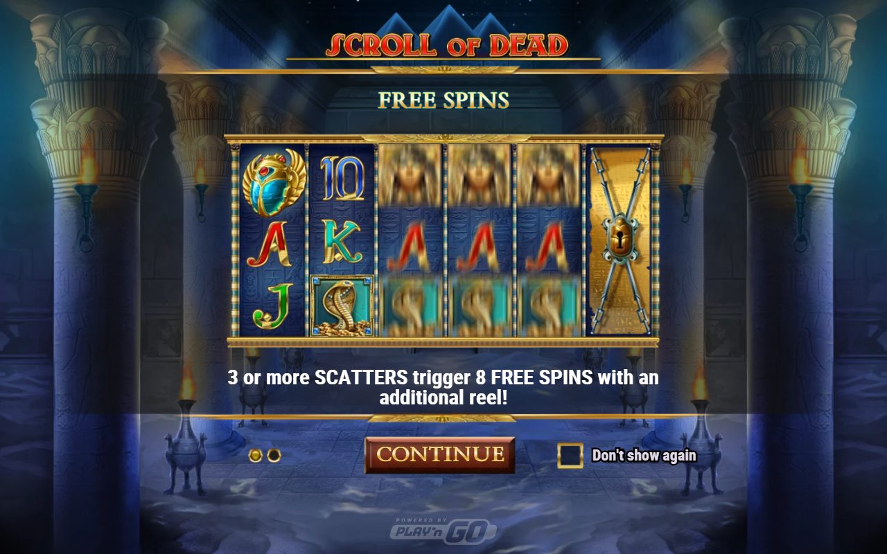 Scroll of Dead game lobby / feature intro