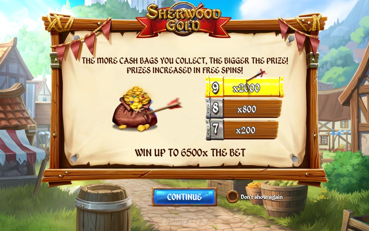 Sherwood Gold game lobby / feature intro