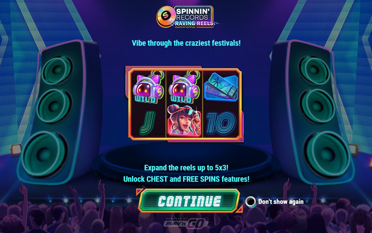 Spinnin' Records Raving Reels game lobby / feature intro