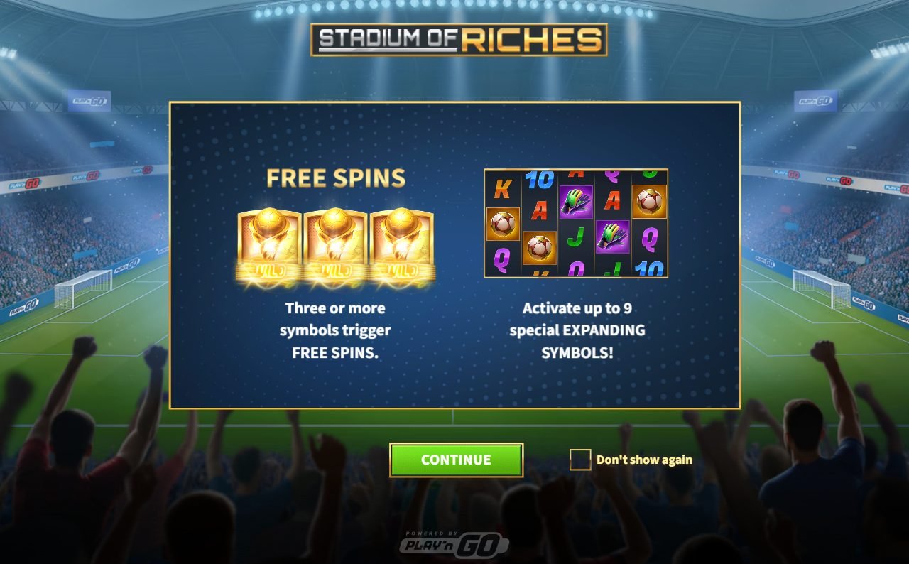 Stadium of Riches game lobby / feature intro