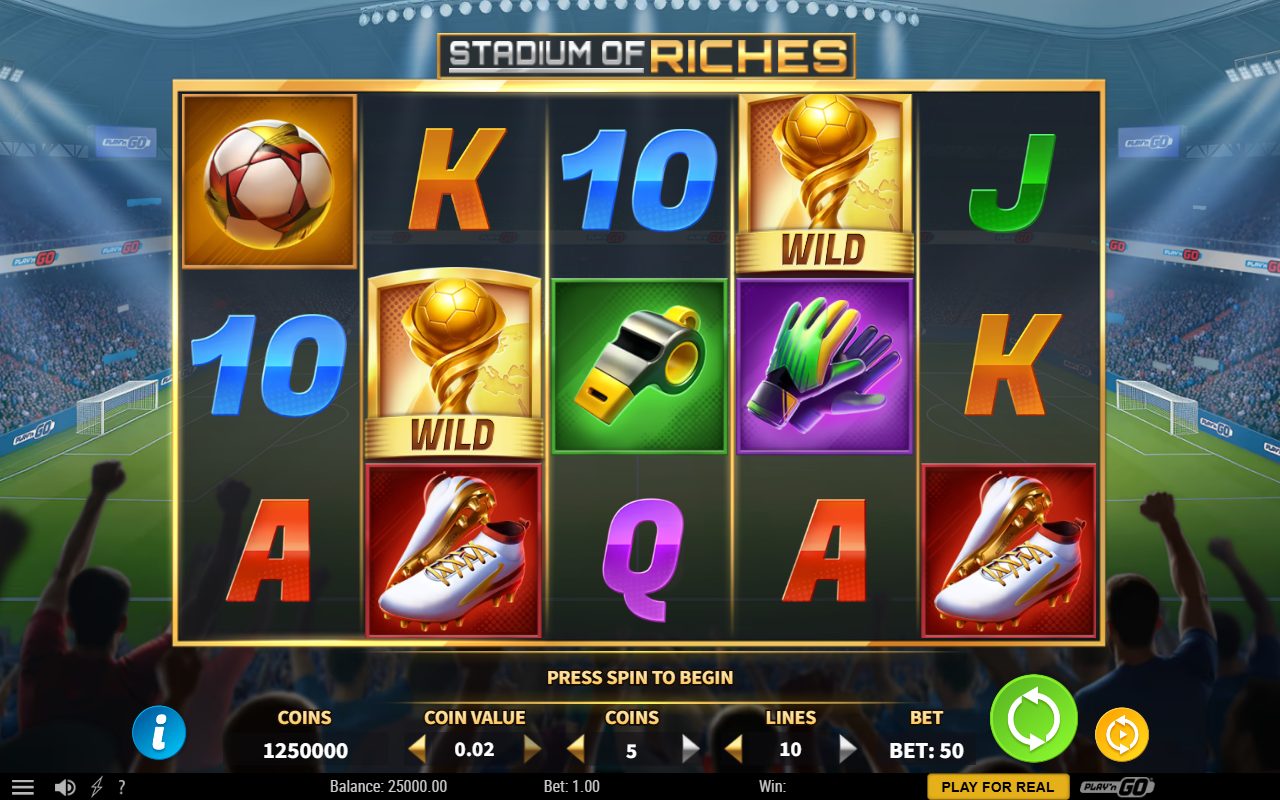 Stadium of Riches base game reels