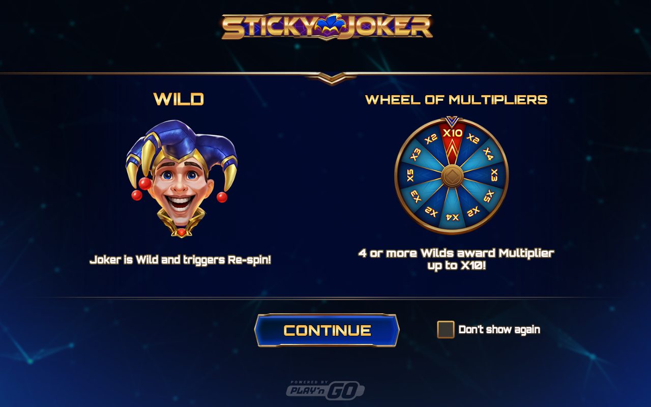 Sticky Joker game lobby / feature intro