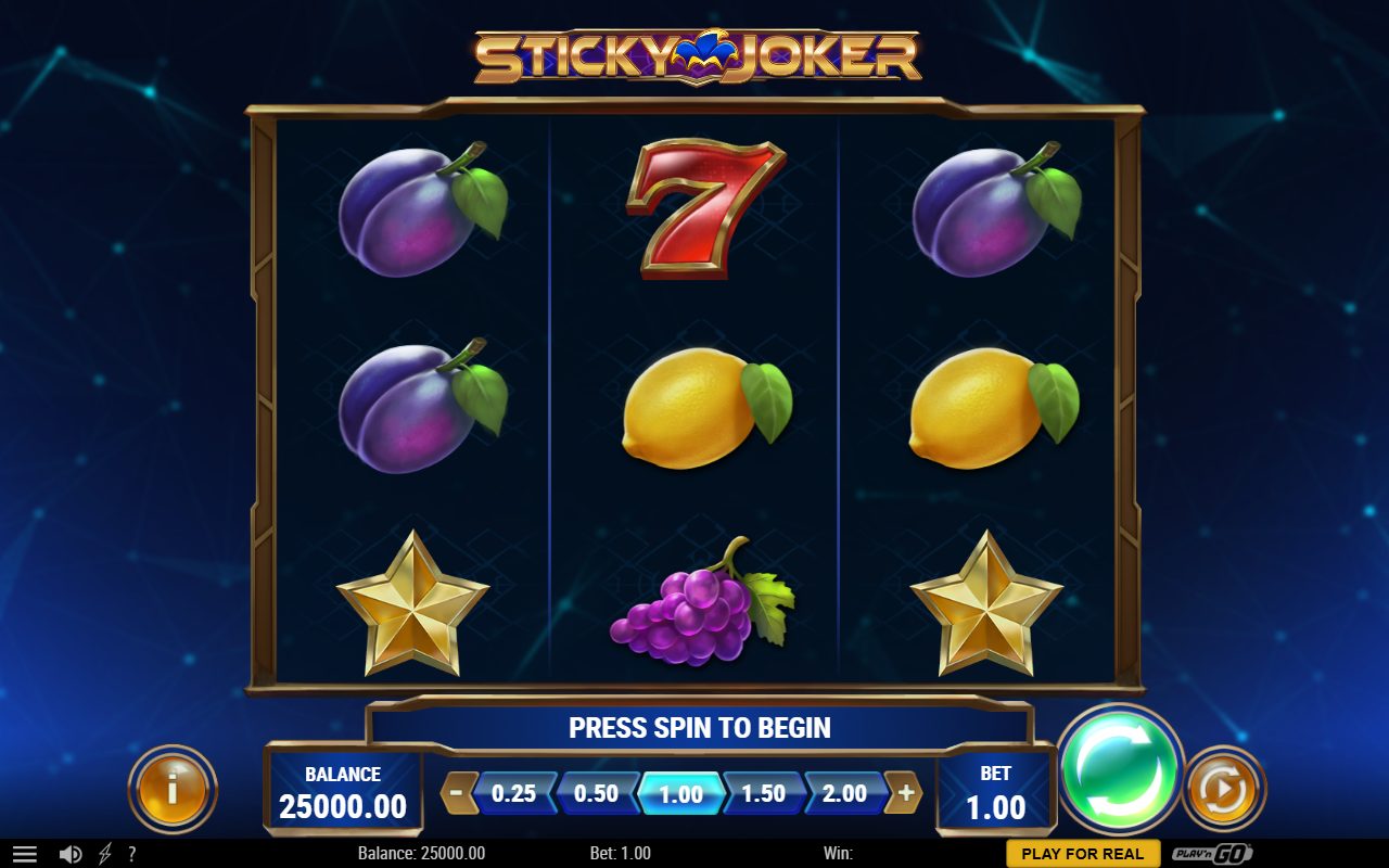 Sticky Joker base game reels