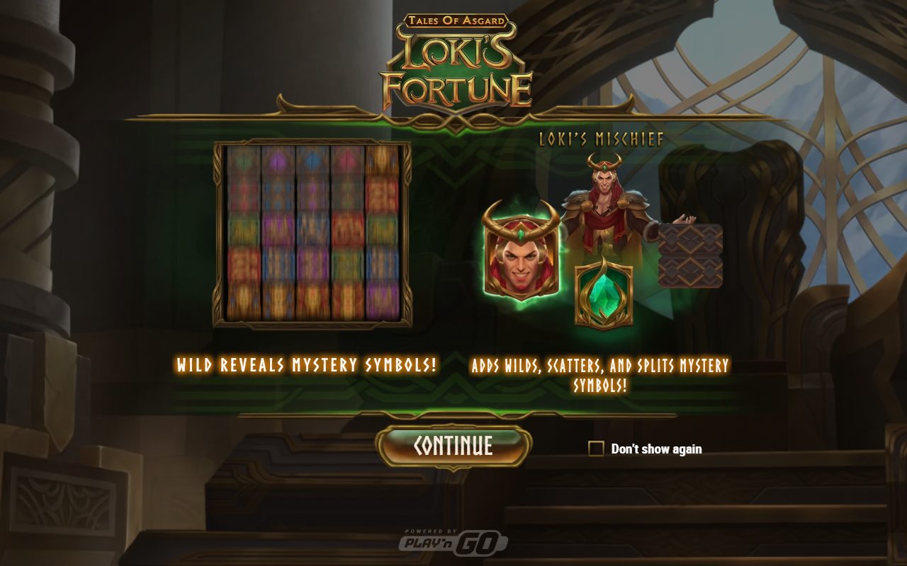 Tales of Asgard Loki's Fortune game lobby / feature intro