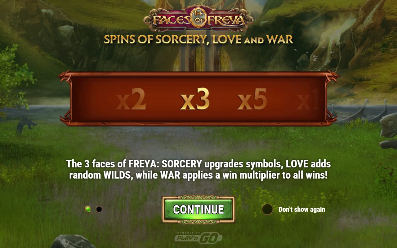 The Faces of Freya game lobby / feature intro