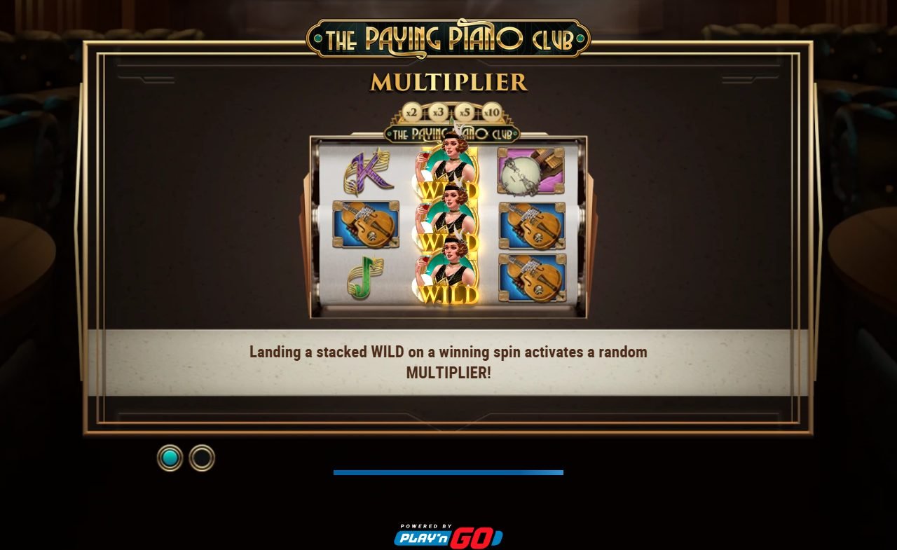 The Paying Piano Club game lobby / feature intro