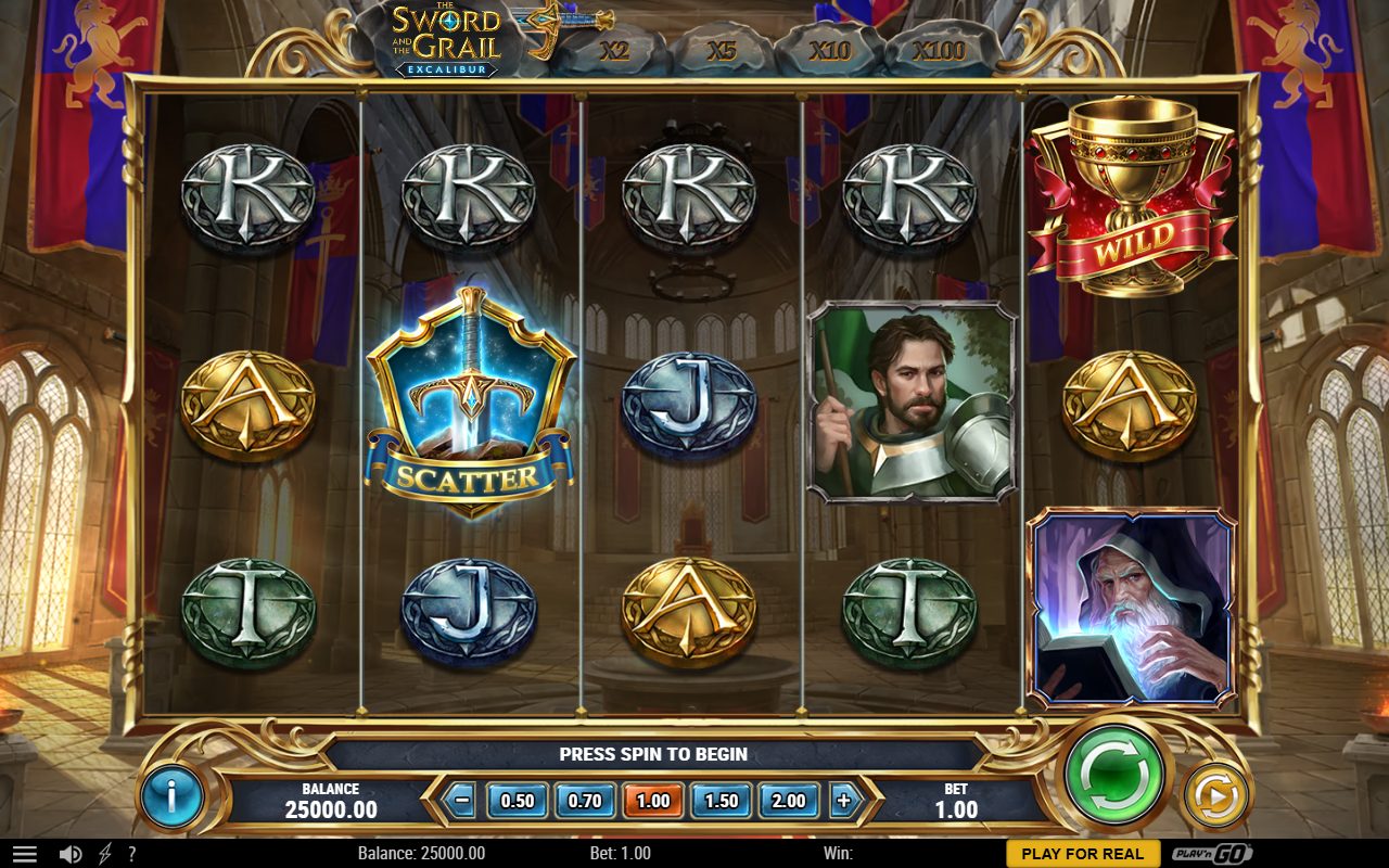The Sword and the Grail Excalibur base game reels