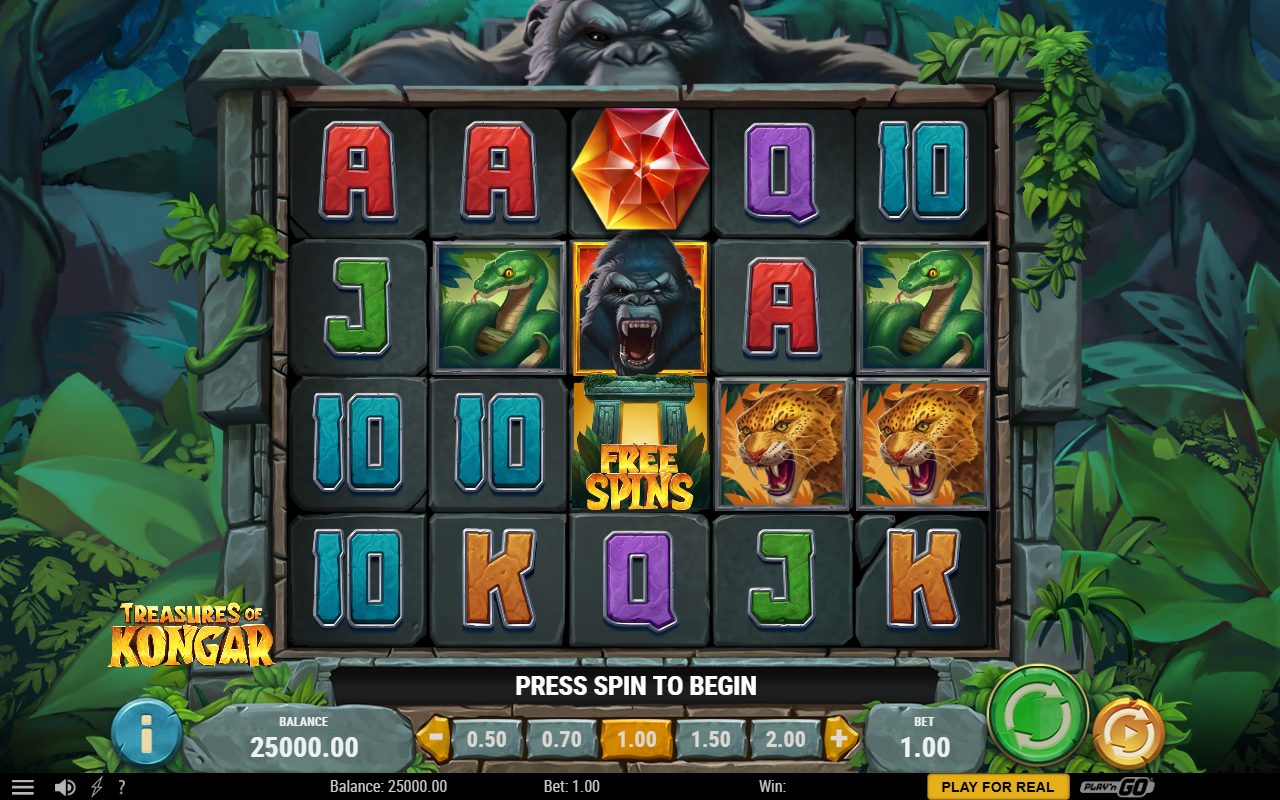 Treasures of Kongar base game reels