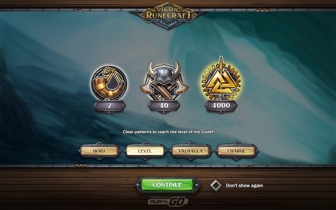 Viking Runecraft game lobby / feature intro