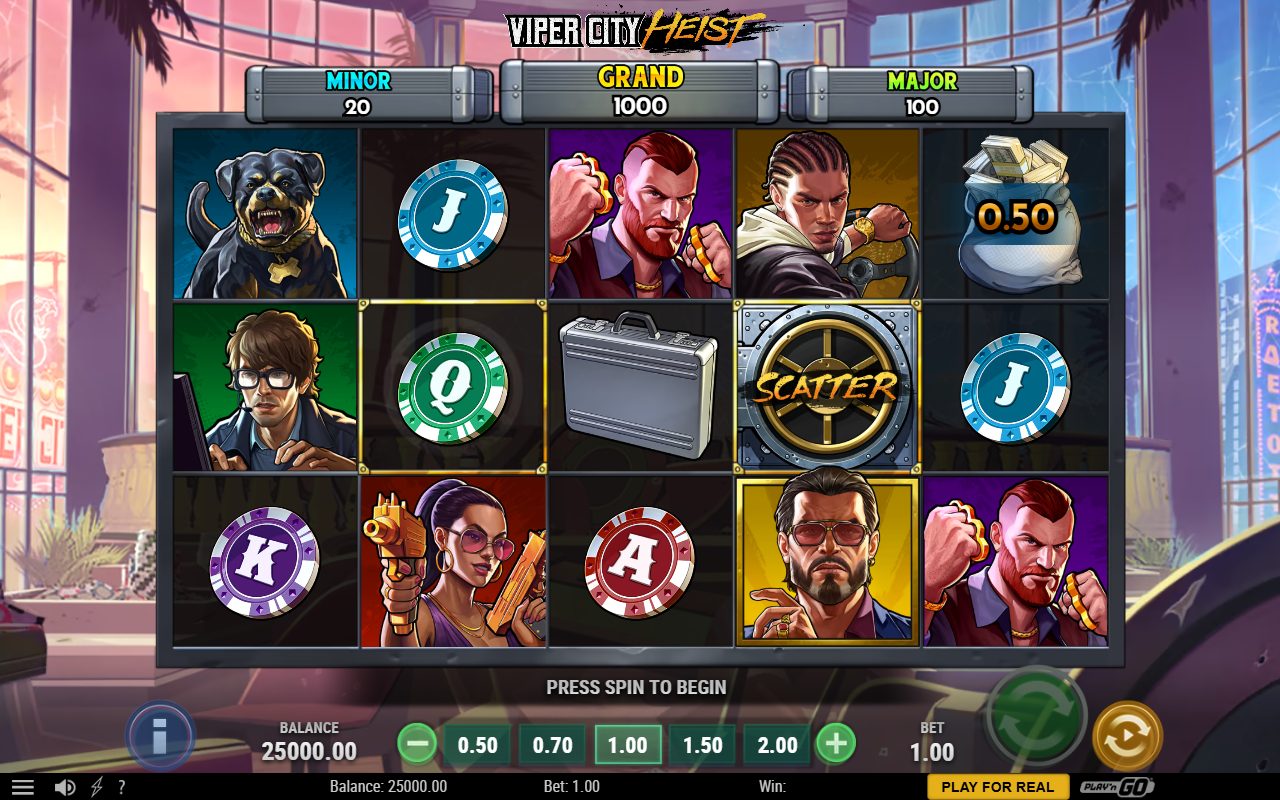 Viper City Heist base game reels