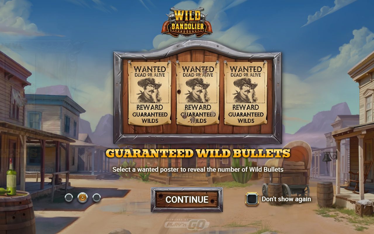 Wild Bandolier game lobby / feature intro