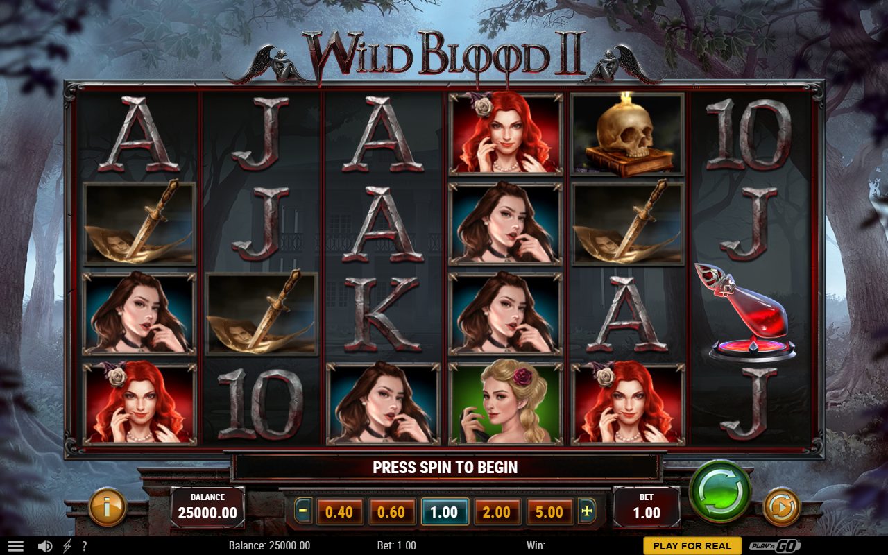 Wild Blood II base game reels