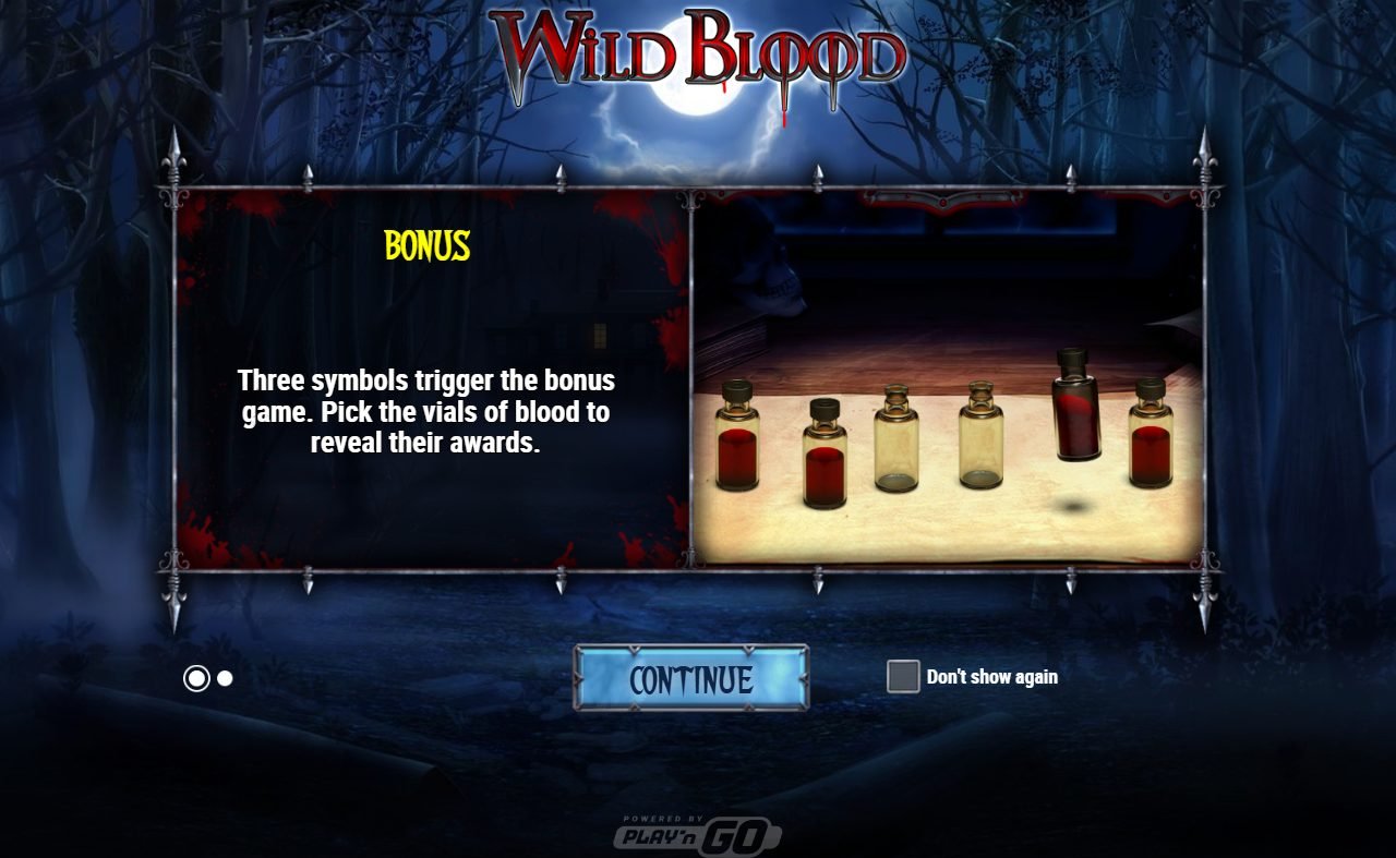 Wild Blood game lobby / feature intro