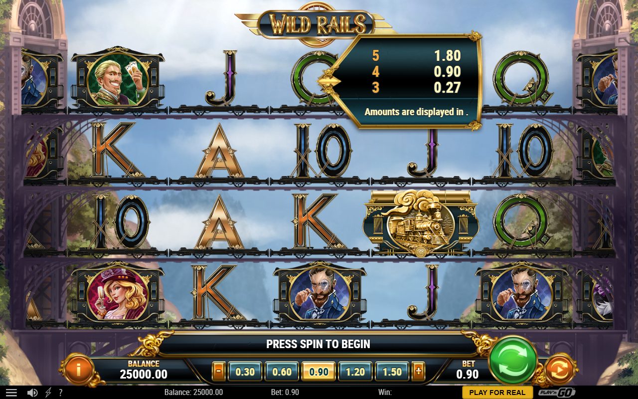 Wild Rails base game reels