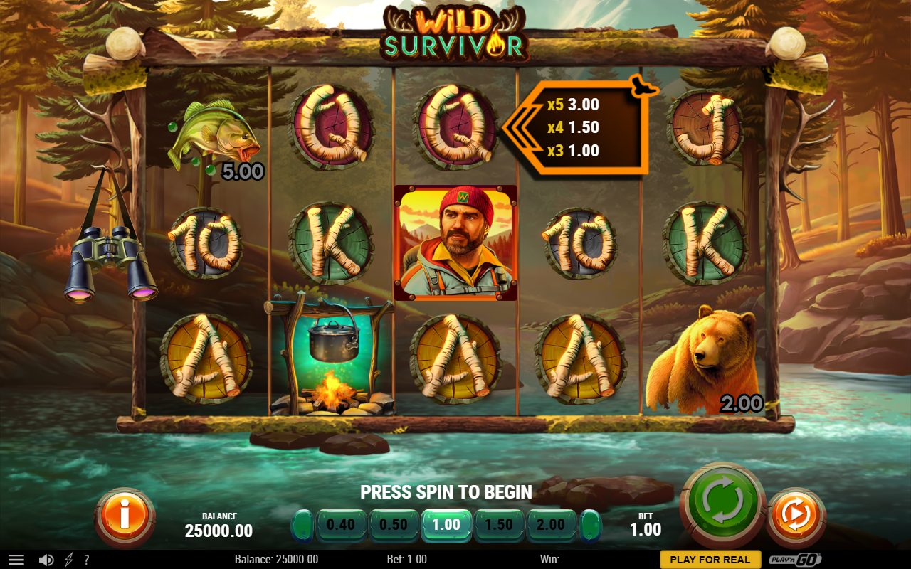 Wild Survivor base game reels