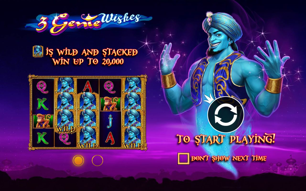 3 Genie Wishes game lobby / feature intro