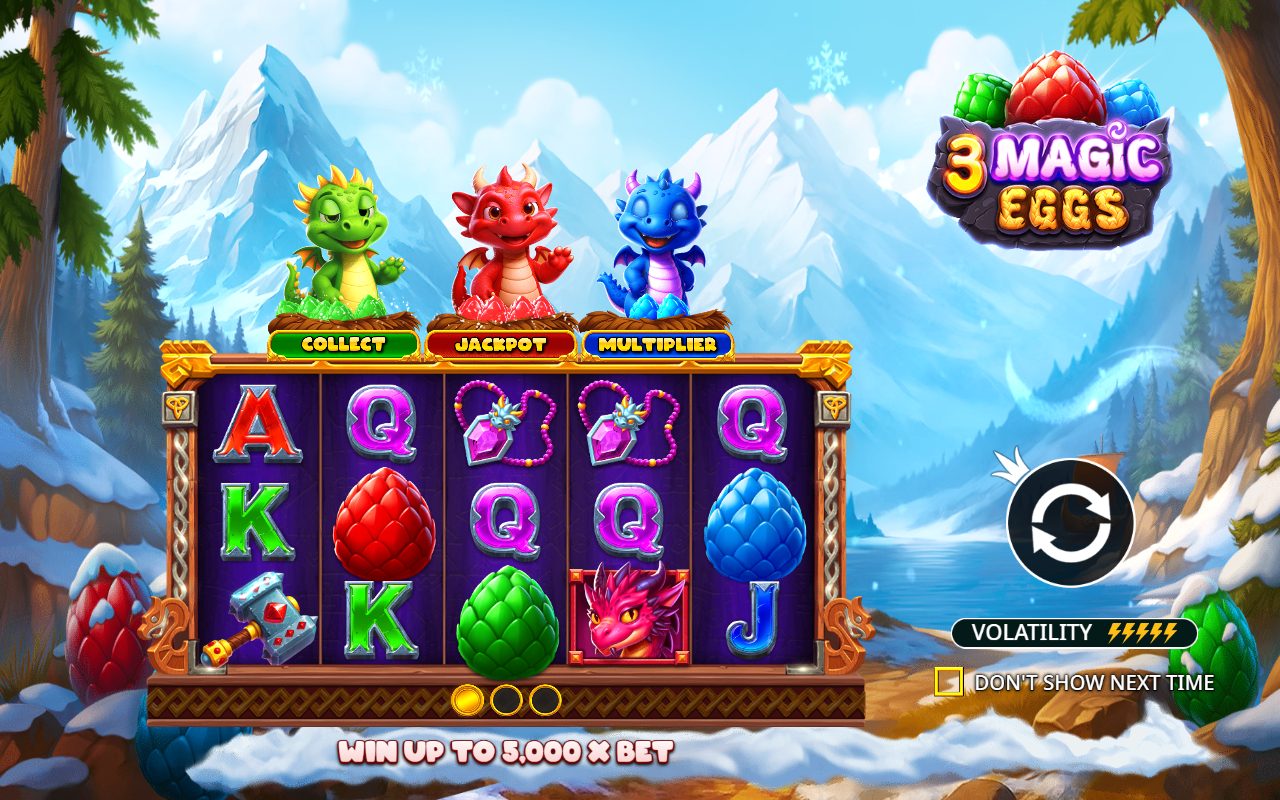 3 Magic Eggs game lobby / feature intro
