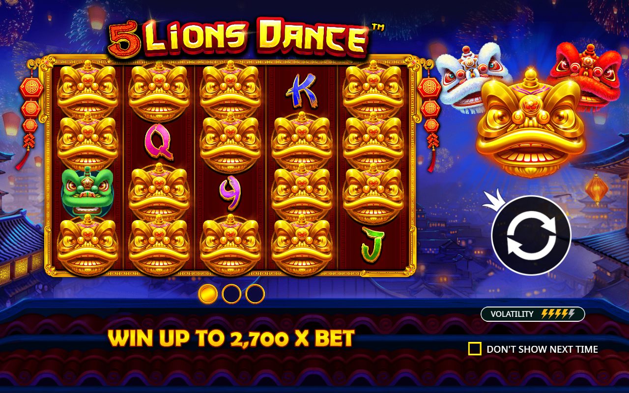 5 Lions Dance game lobby / feature intro