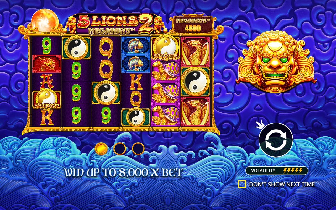 5 Lions Megaways 2 game lobby / feature intro