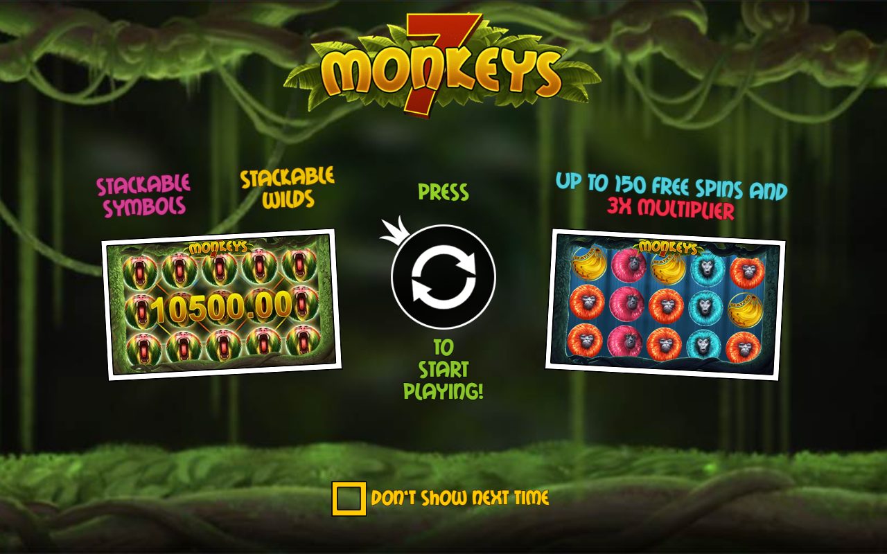 7 Monkeys game lobby / feature intro