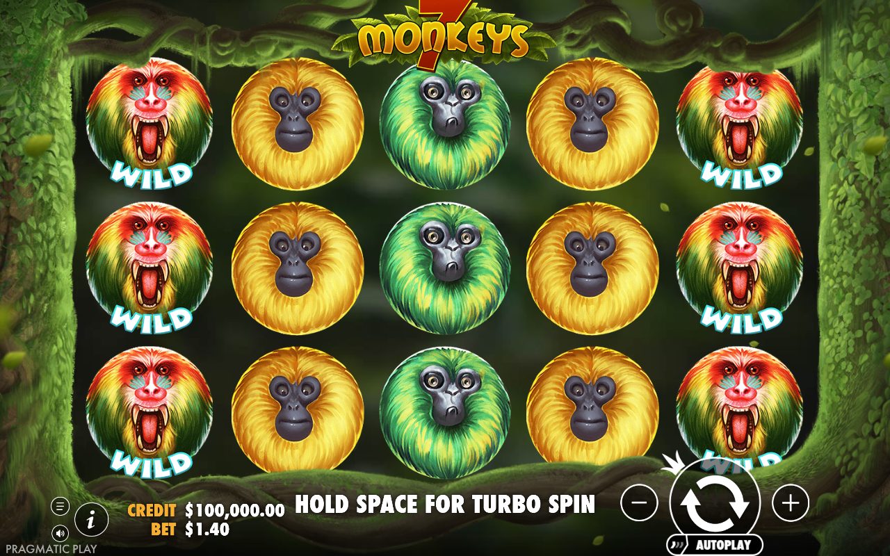 7 Monkeys base game reels