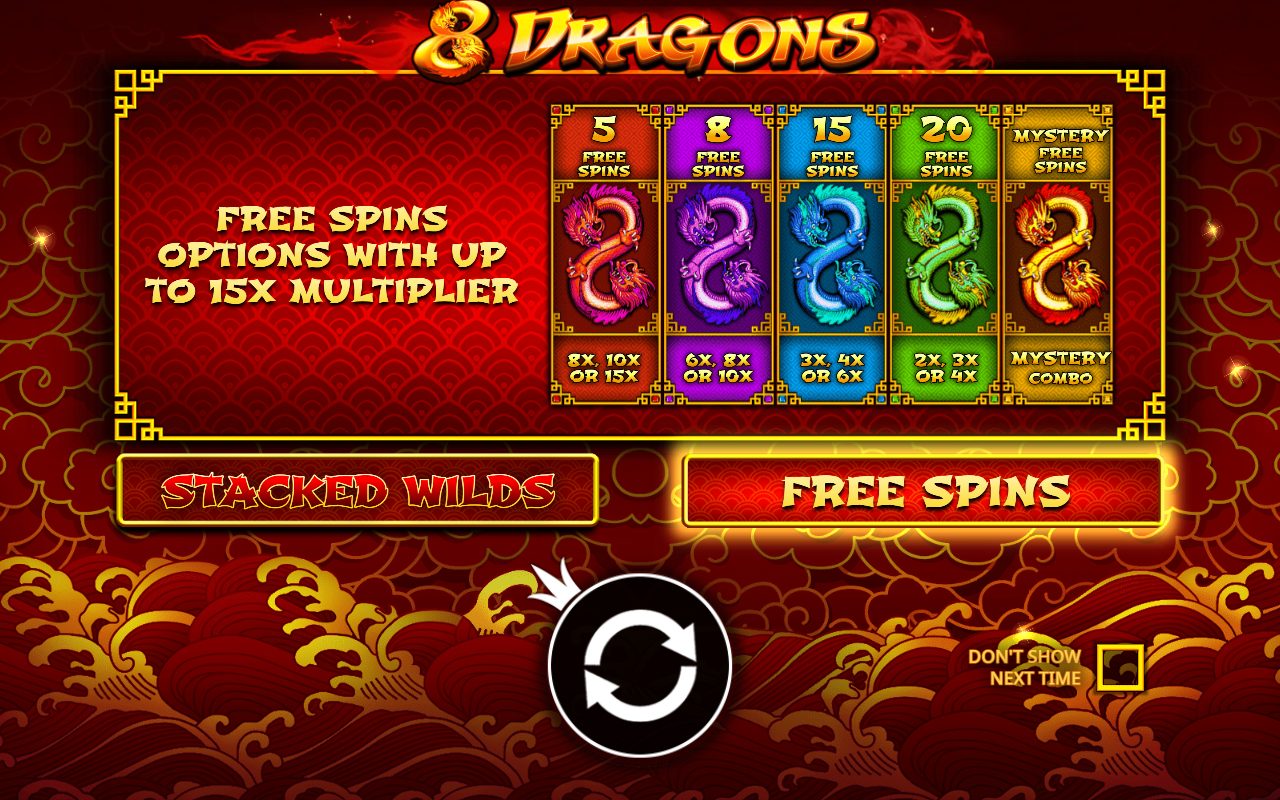 8 Dragons game lobby / feature intro