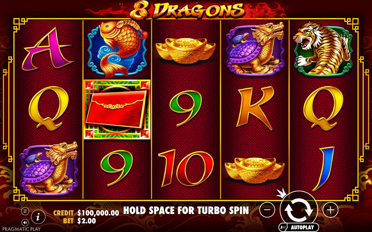 8 Dragons base game reels