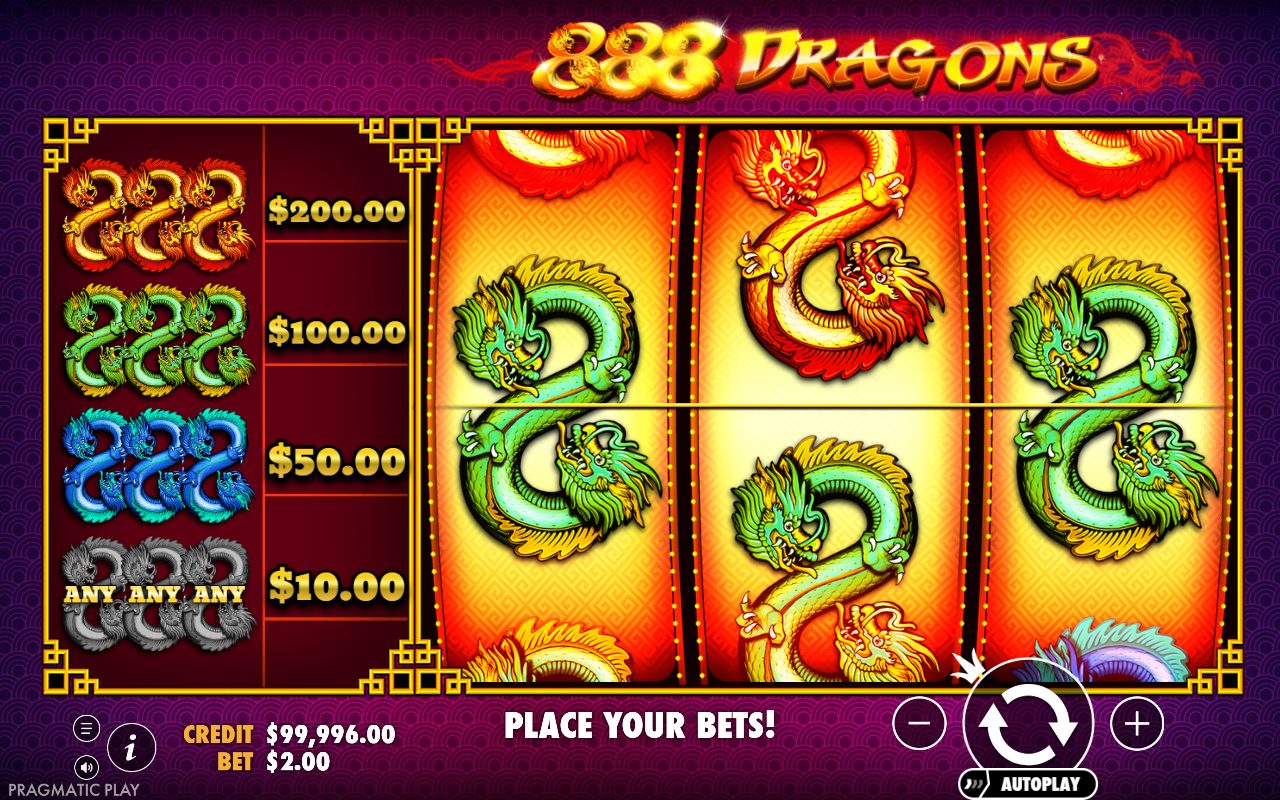 888 Dragons base game reels