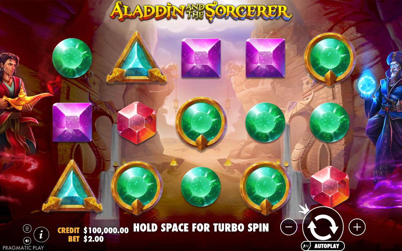 Aladdin and the Sorcerer base game reels