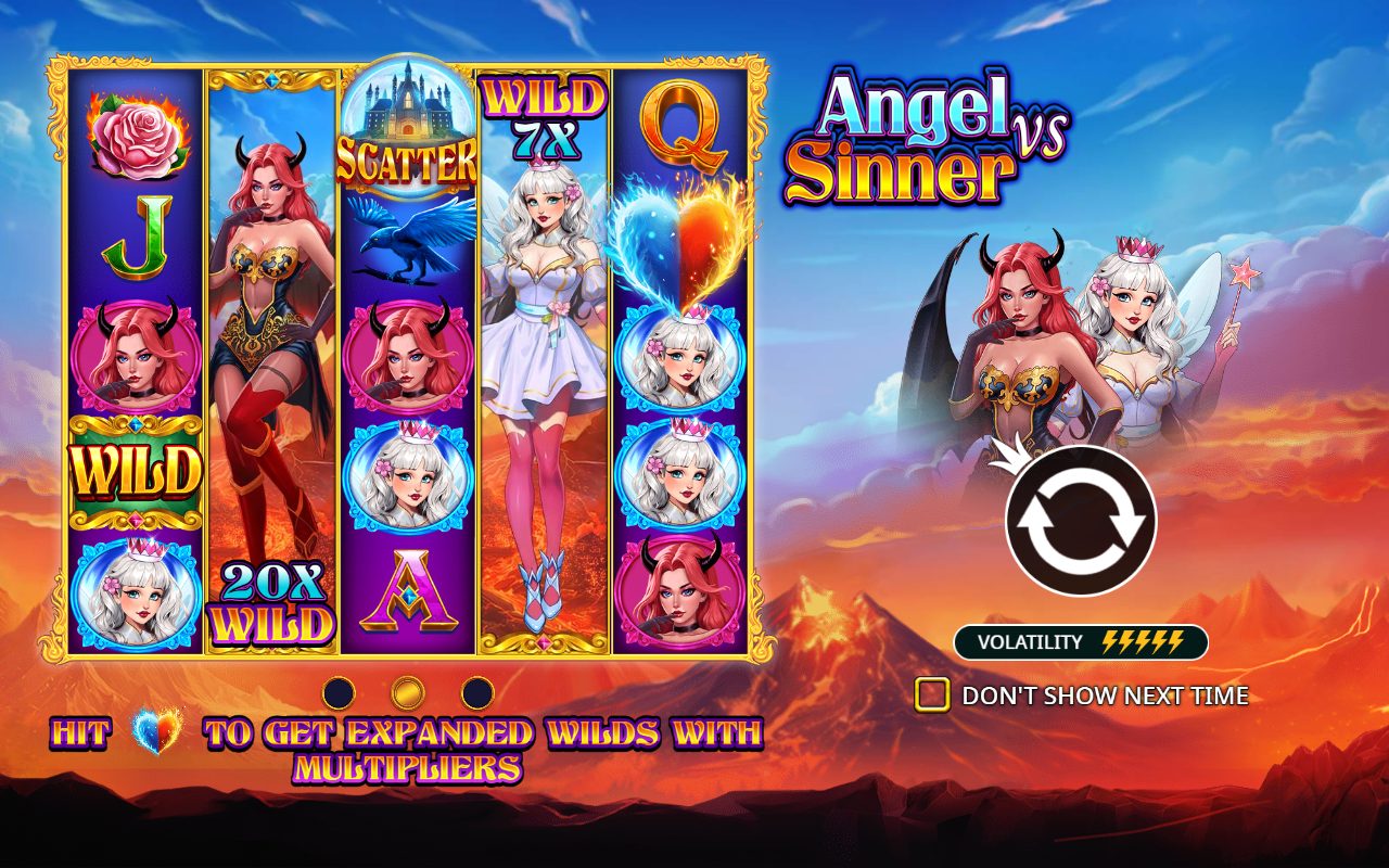 Angel vs Sinner game lobby / feature intro