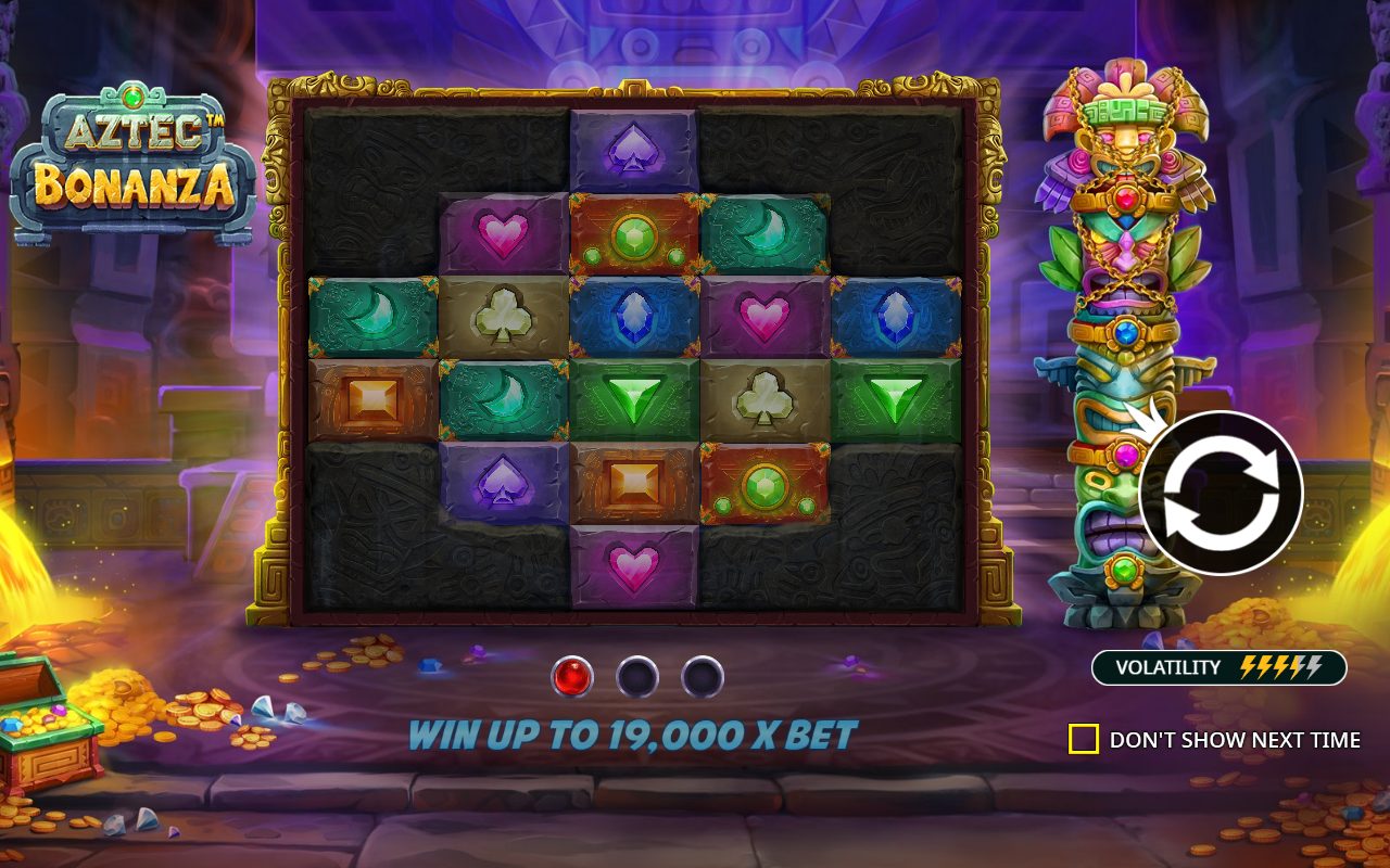 Aztec Bonanza game lobby / feature intro