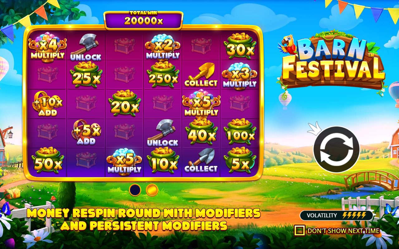 Barn Festival base game reels