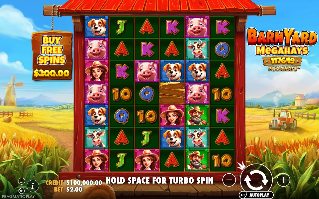 Barnyard Megahays Megaways base game reels