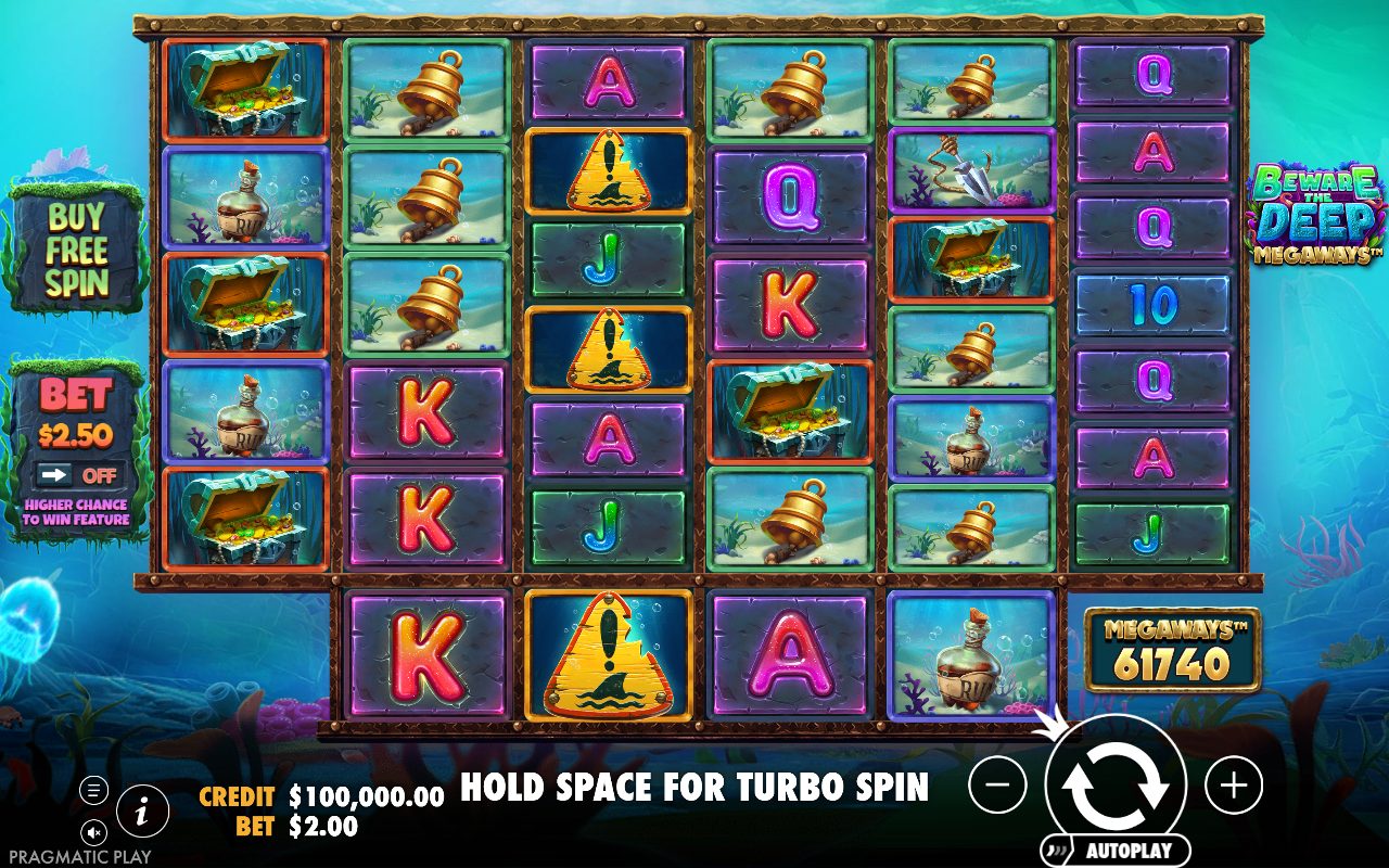 Beware The Deep Megaways game lobby / feature intro