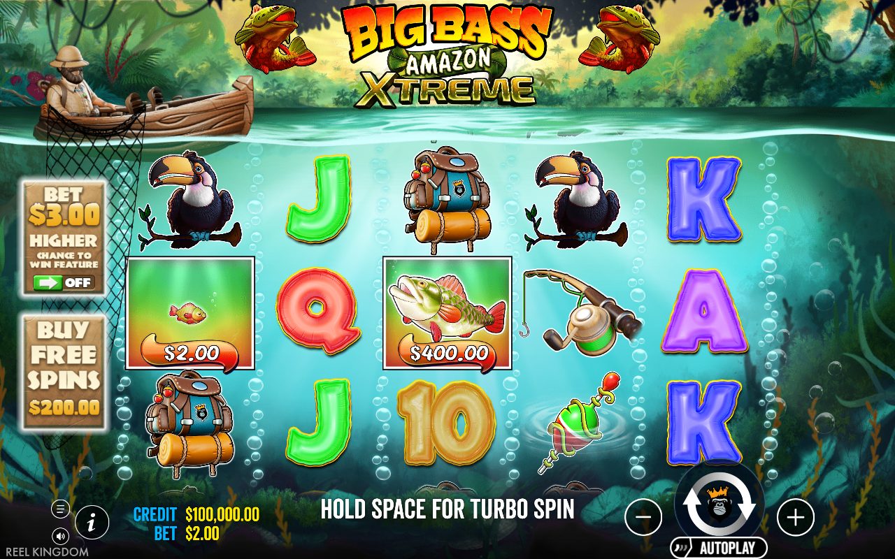 Big Bass Amazon Xtreme base game reels