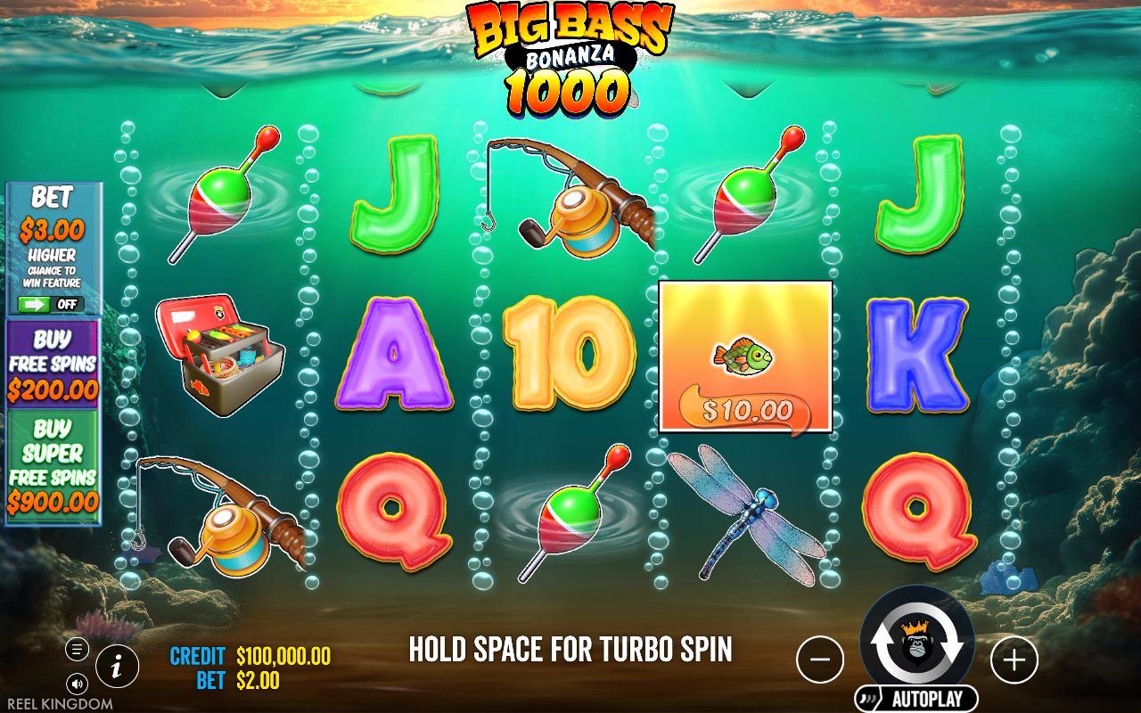 Big Bass Bonanza 1000 base game reels
