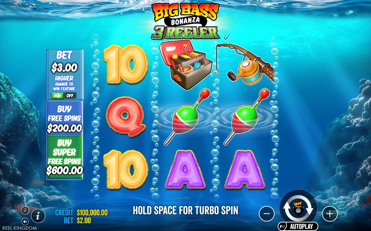 Big Bass Bonanza 3 Reeler base game reels