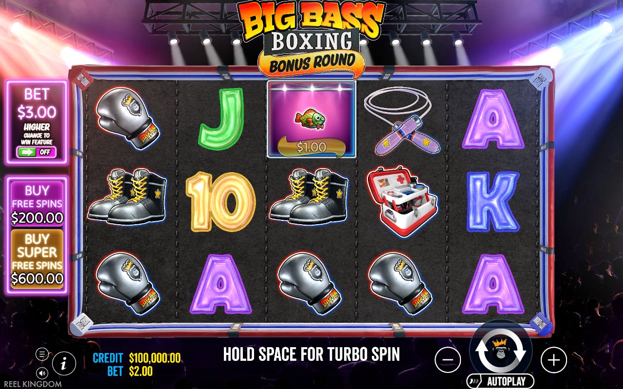 Big Bass Boxing Bonus Round base game reels