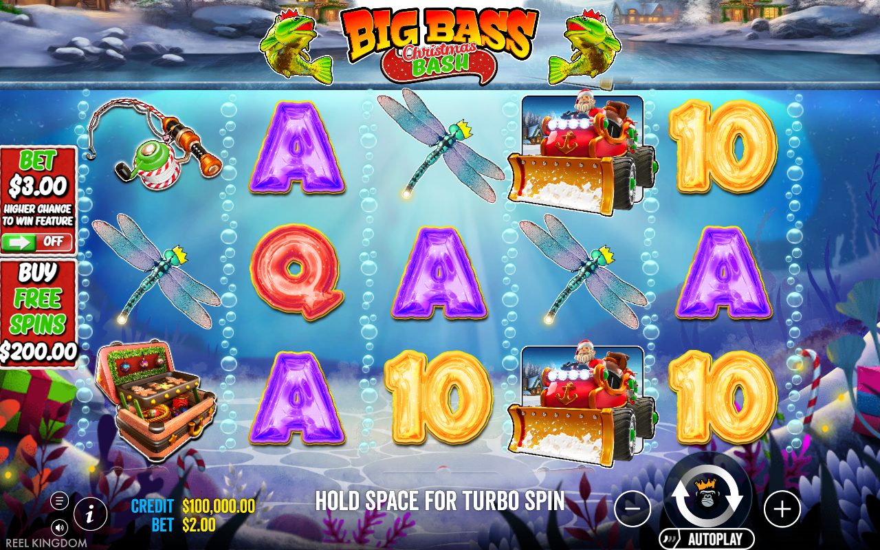 Big Bass Christmas Bash base game reels