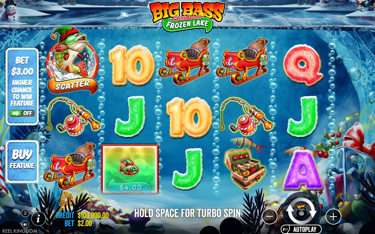 Big Bass Christmas - Frozen Lake base game reels