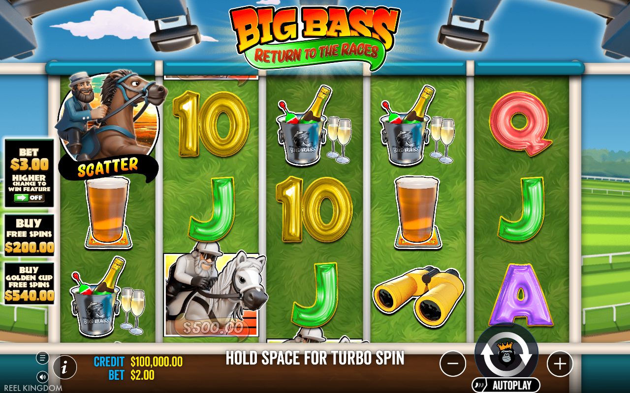 Big Bass Return to the Races base game reels